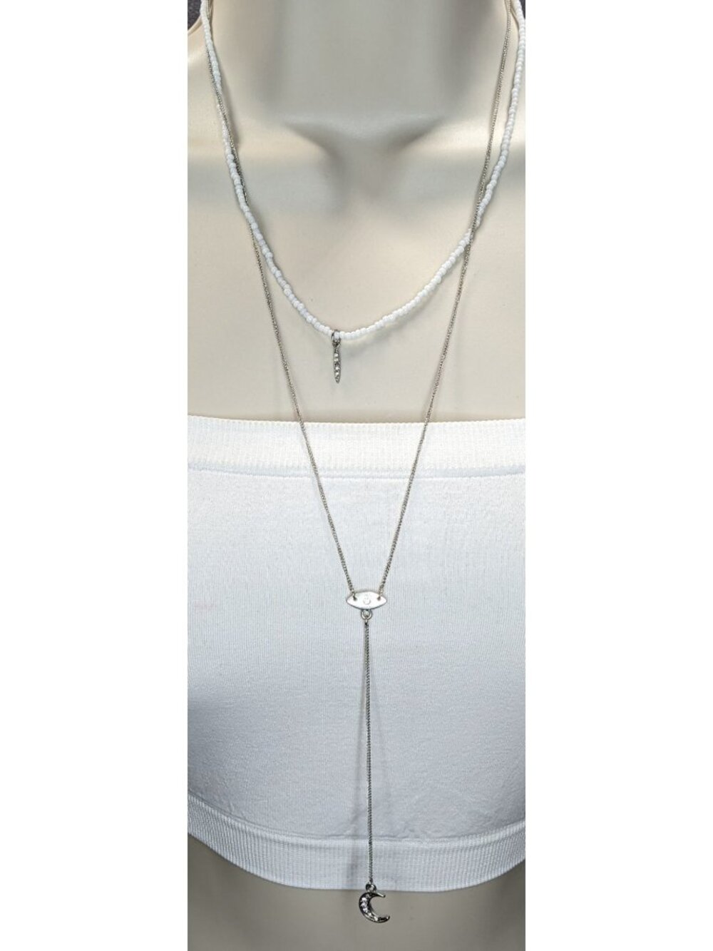 Y2K Celestial Boho Layered Moon Lariat Necklace American Eagle Outfitters